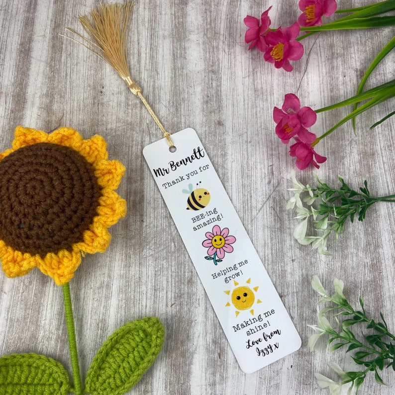 Personalised Cute Teacher Bookmark Gift, Teacher Gift, Personalised ...