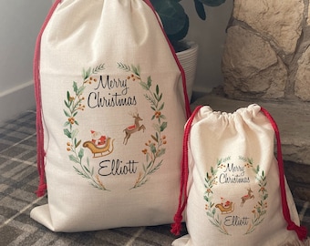 Personalised Santa Sleigh Christmas Sack