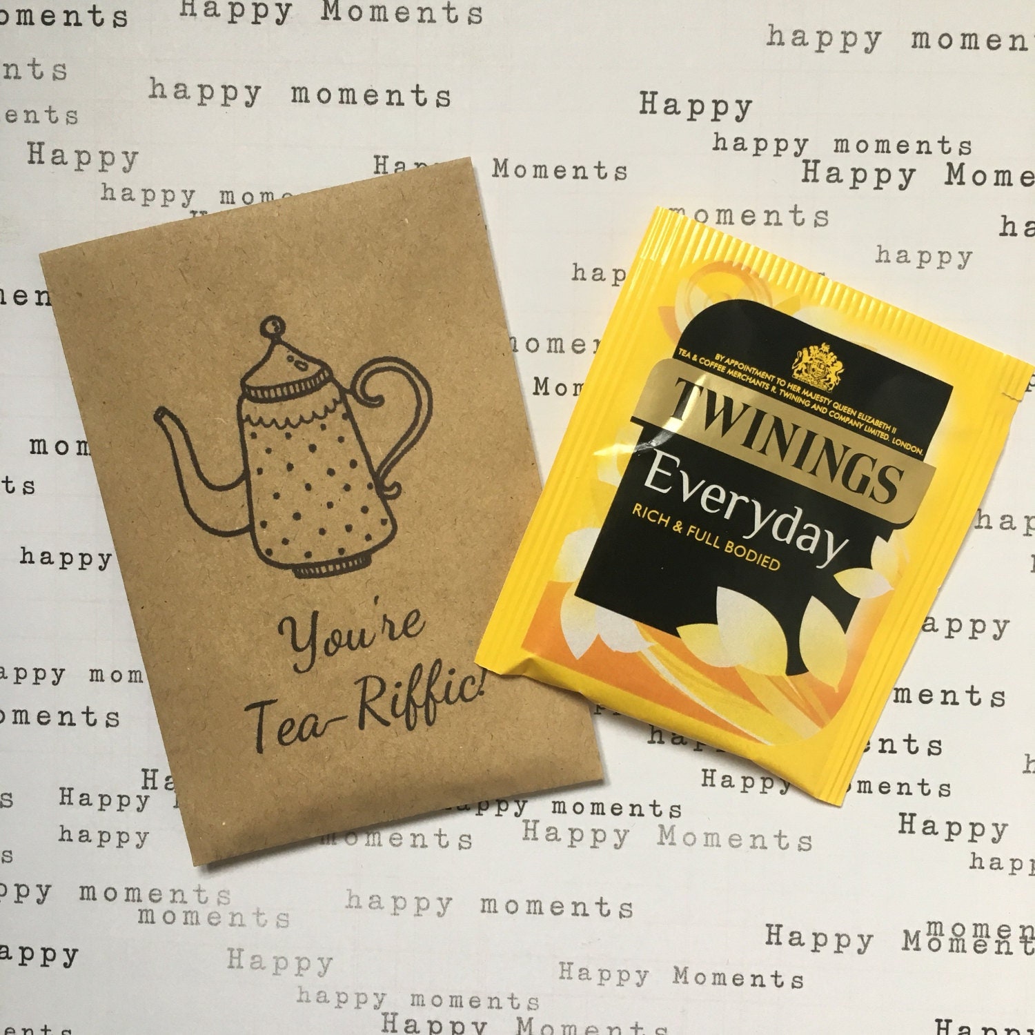 Mini Craft Envelope With Tea Bag You're Teariffic Tea Etsy