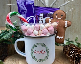 Christmas Wreath Personalised Mug, Christmas Mug, Christmas Eve Box, Christmas Eve Tradition, Mug For Christmas, Christmas Hot Chocolate Mug