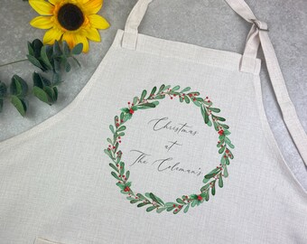 Delantal personalizado de Navidad, delantal de Navidad, delantal de Navidad personalizado, regalo de Navidad, delantal para hornear, regalo para hornear, regalos de Navidad para ella