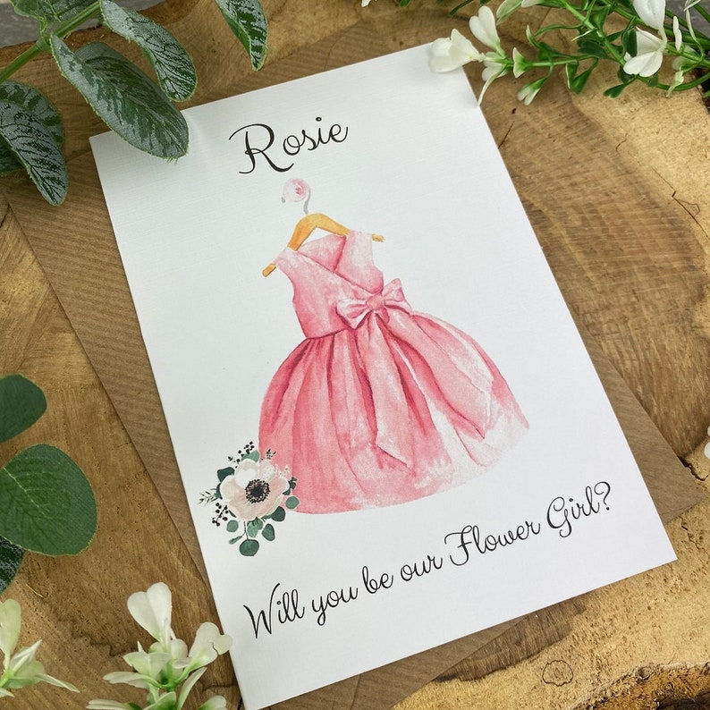 Will You Be Our Flower Girl Wedding Card Flower Girl Proposal dress card Personalised Card Wedding Flower Girl Card Bridesmaid card