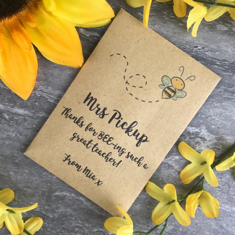 Personalised Teacher Gift Teacher Gift Bee Friendly Seeds Etsy