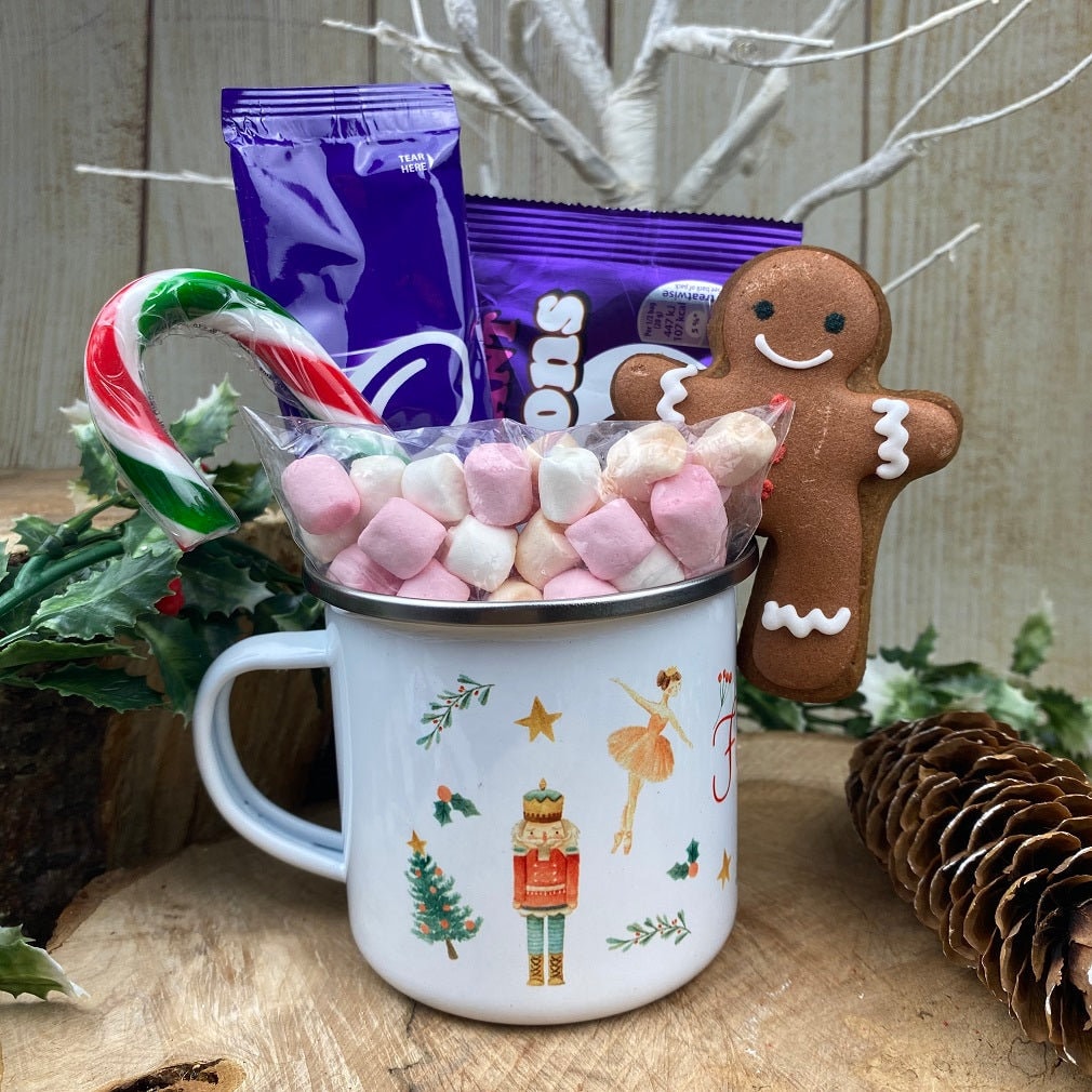 Enamel Mug Kids, Nutcracker Personalised Mug, Children’s mug, Christmas mug, Hot Chocolate Mug, Gift For Niece, Gift For Daughter, Christmas