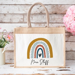 Bolsa de yute personalizada, regalo del día de la madre, bolsa de compras, bolsa personalizada, regalo de abuela, regalo de mamá, regalo de abuela, bolsa de mano, bolsa de almuerzo,