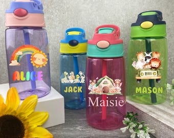 Personalized Kids Water Bottle: Custom Name, BPA-Free Tritan, Back To School