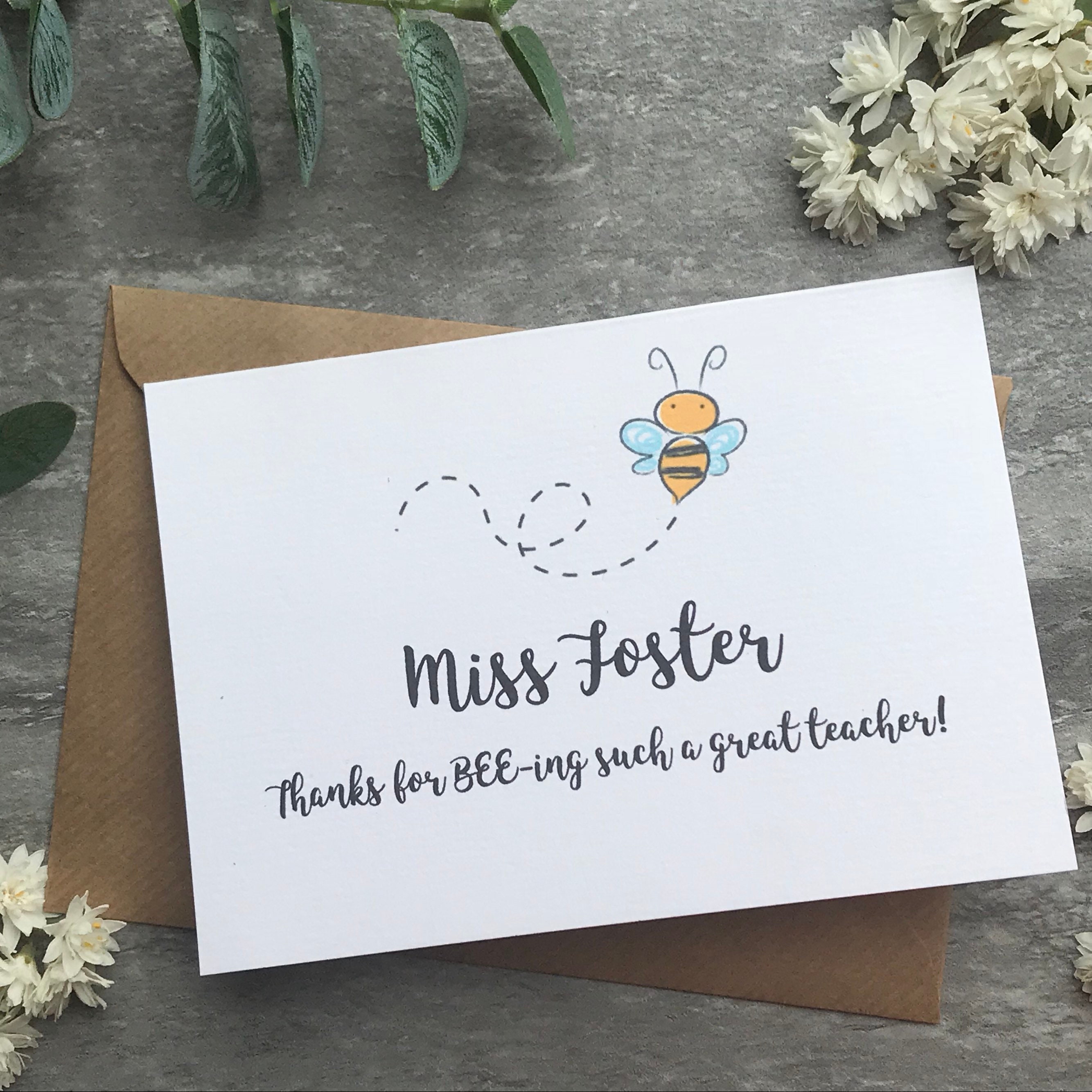 Lehrer-Karte Danke Lehrer personalisierte Lehrer Lehrer | Etsy
