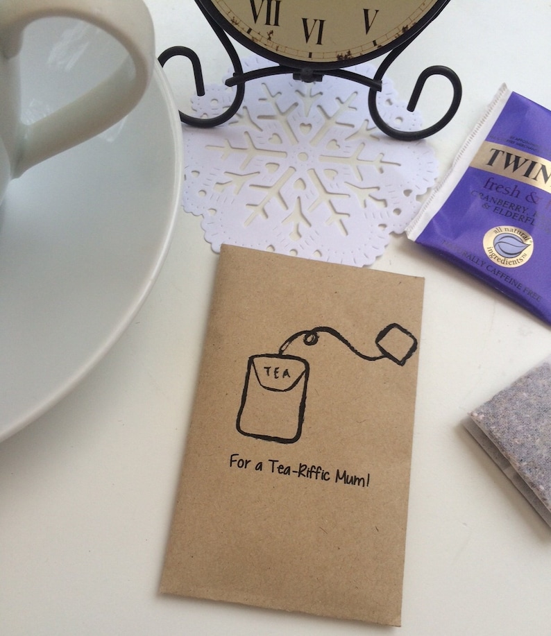 Tea-Riffic Mini Envelope with Tea Bag for Teacher, Sister, Mum, Dad, Friend etc Great Little Gift for Tea Lovers, Tea, Tea Lover, Teaba image 2