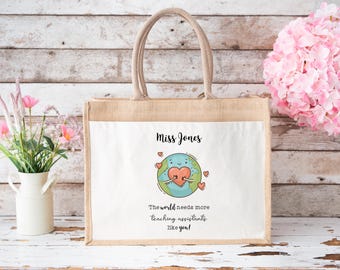 Personalized Teacher Jute Bag: End of Year Gift