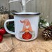 Personalised Enamel Gnome Mug, Christmas Mug, Customised Christmas Gift, Hot Chocolate Mug, Gift For Children, Christmas Eve Box