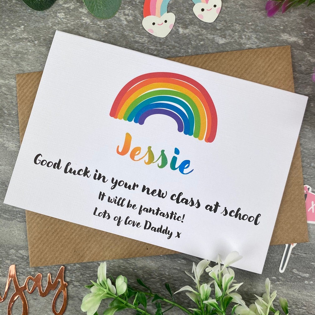 Good Luck In Your New Class Rainbow Card Back To School New | Etsy