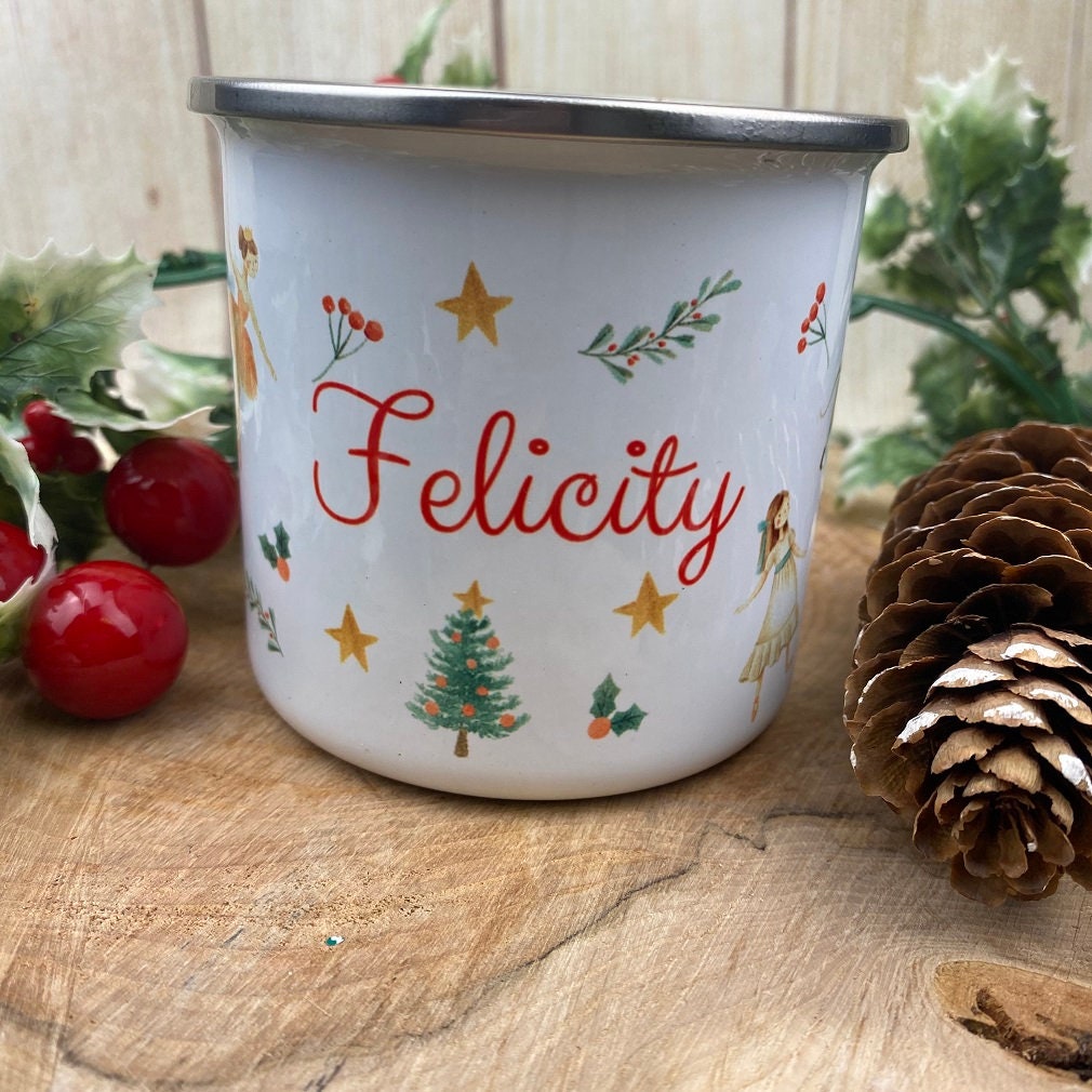 Enamel Mug Kids, Nutcracker Personalised Mug, Children’s mug, Christmas mug, Hot Chocolate Mug, Gift For Niece, Gift For Daughter, Christmas