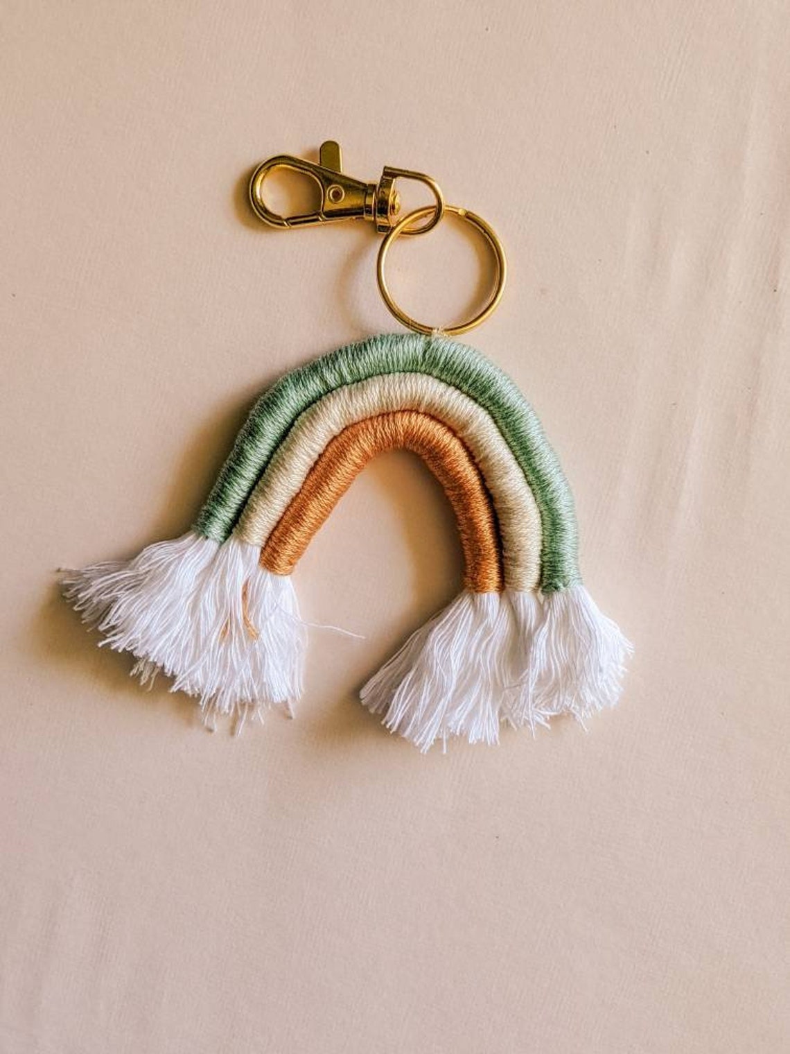 Coastal boho rainbow keychain Etsy