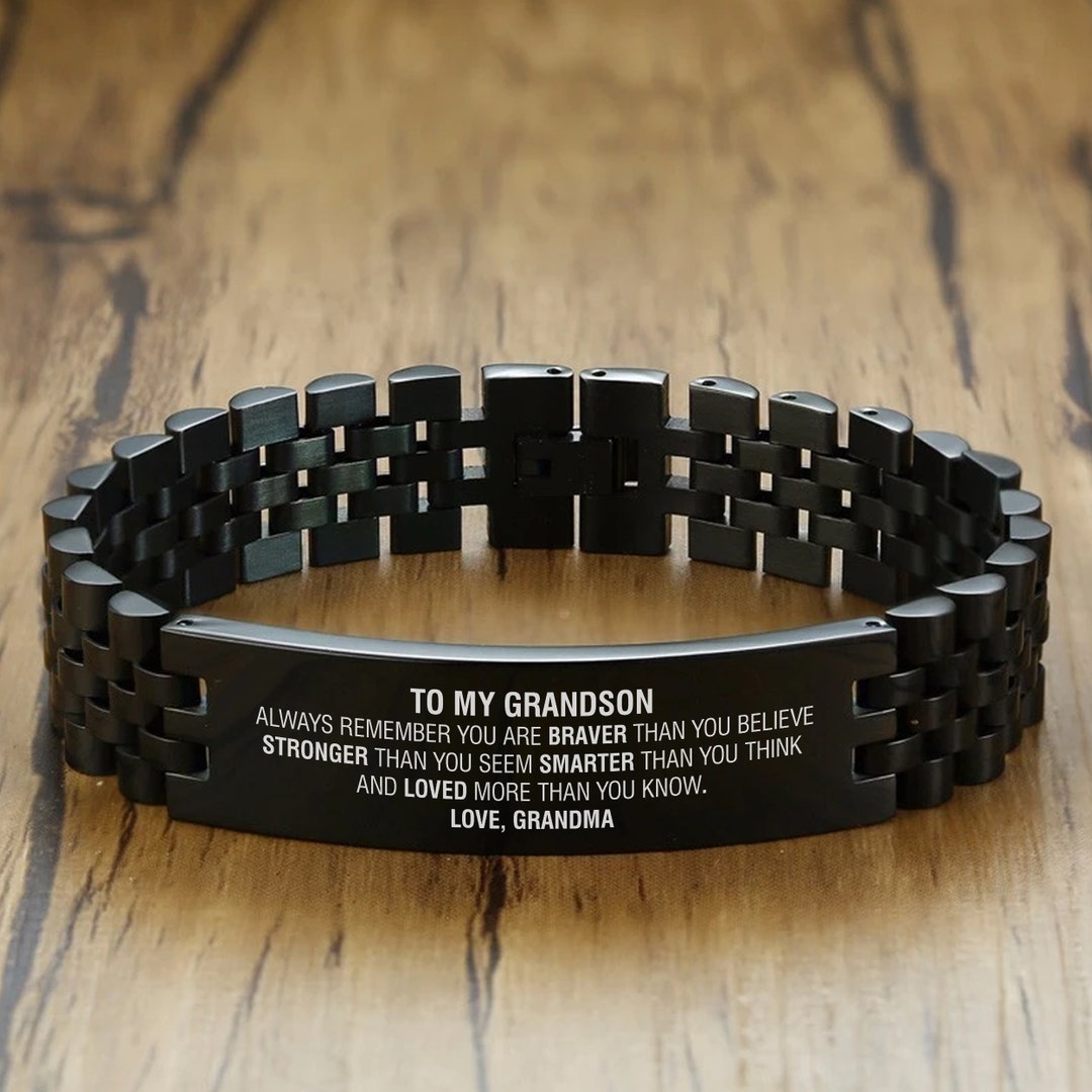 FIEEFX "Love You Forever" Leather Bracelet - Gift For Grandson From Grandparents