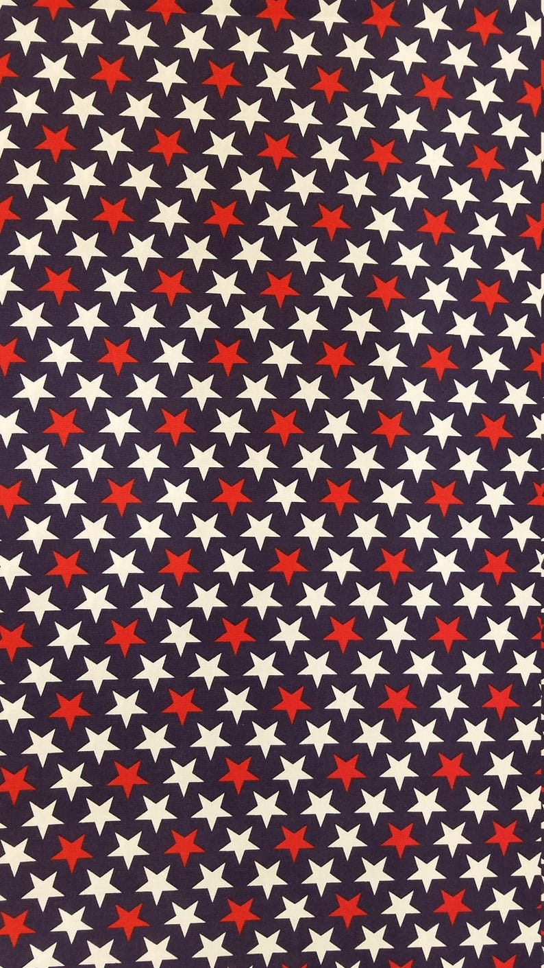 White Bold StarsGeometric FABRIC Red Patriotic FREE SHIPPING fabric by the yard or half yard Blue 100/% Cotton Fabric
