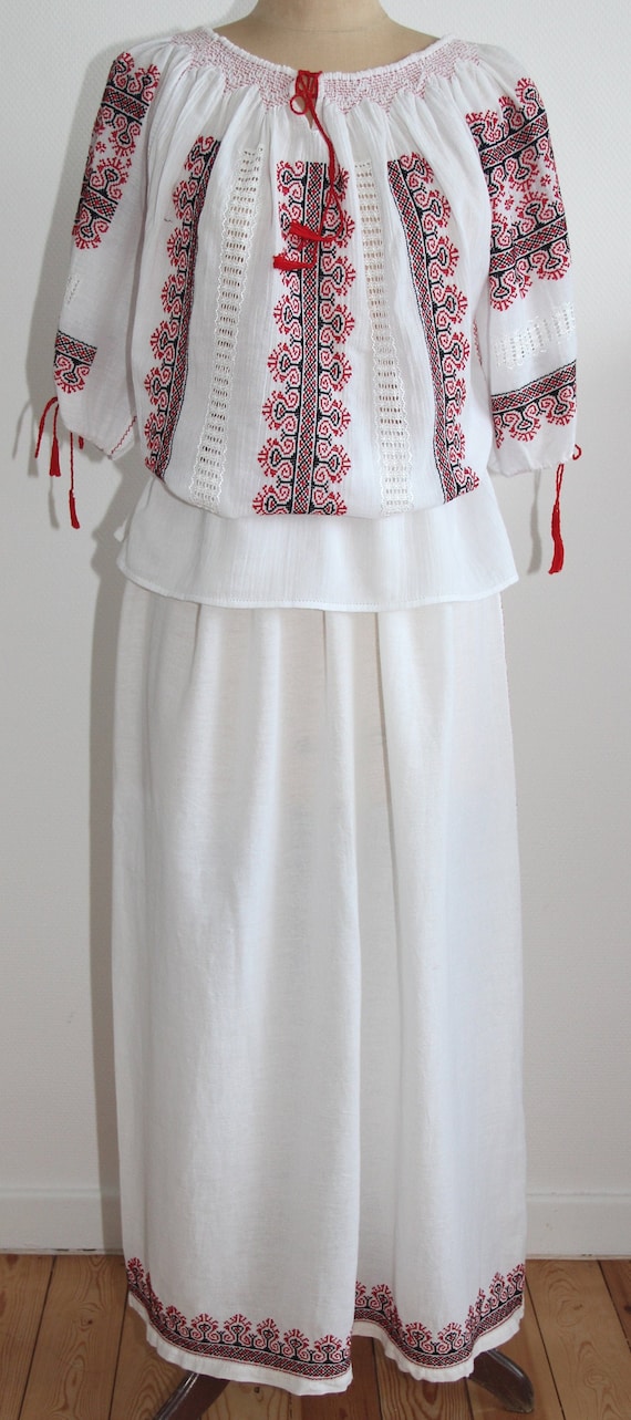 Romanian vintage hand-embroidered costume