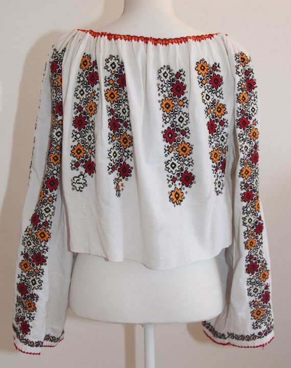 トップス antique Rumania blouse Vintage Romanian Embroidered Blouse C. 1930 - T.XS/S