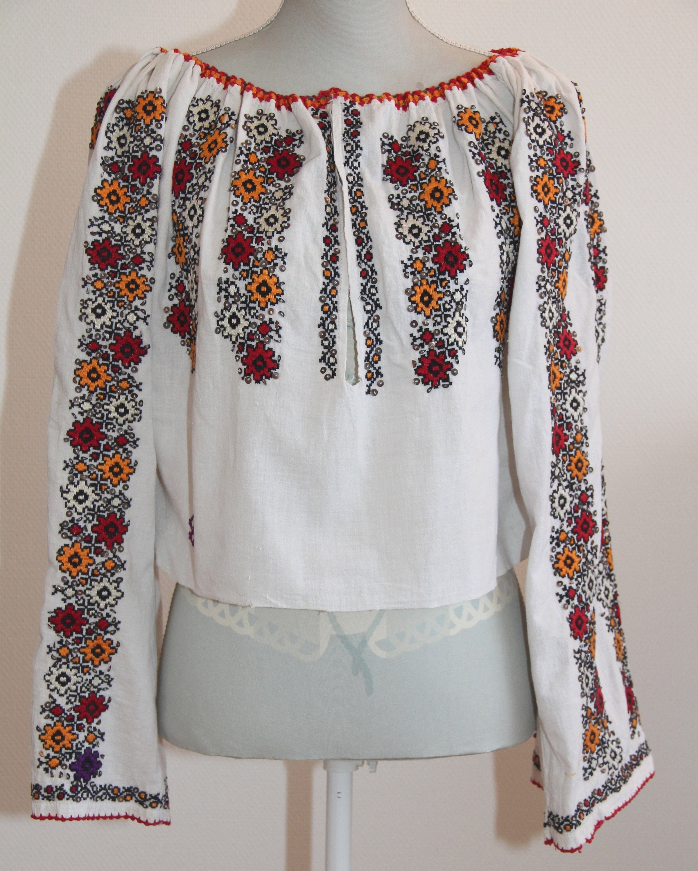 Vintage Traditional Romanian Blouse - Etsy Vintage Traditional Romanian Blouse - Etsy