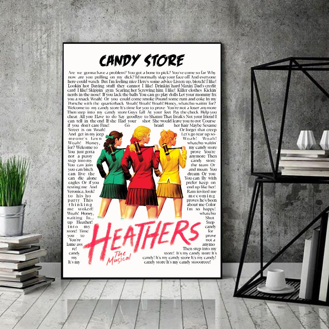 Heathers The Musical Candy Store Lyrics Poster Heathers The Etsy