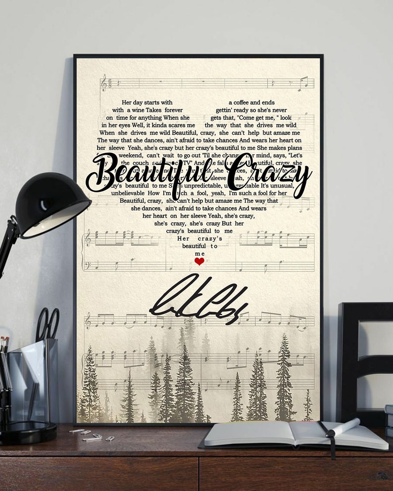 Luke Combs Beautiful Crazy Lyrics Poster Luke Combs Beautiful Crazy Canvas Print This One\u2019s For You Music Album Art Luke Combs Gift HgT4