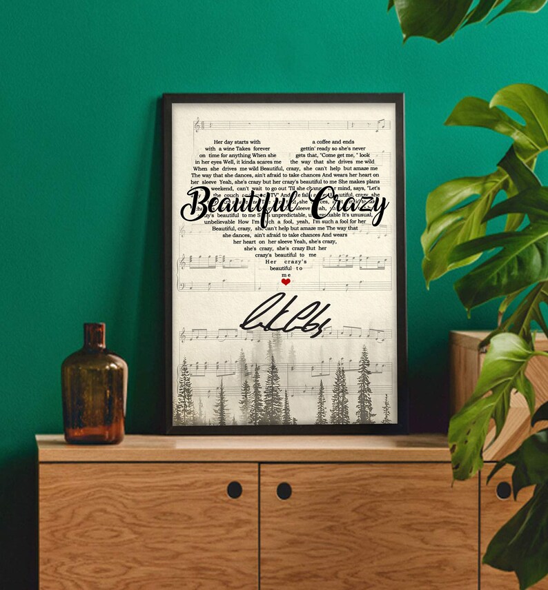 Luke Combs Beautiful Crazy Lyrics Poster Luke Combs Beautiful Crazy Canvas Print This One\u2019s For You Music Album Art Luke Combs Gift HgT4