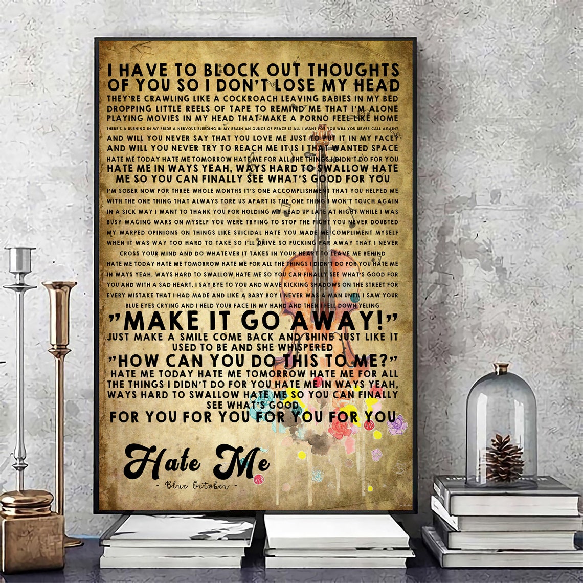 Hate Me Blue October Lyrics Song Song Poster Canvas Álbum de Etsy Hate Me Blue October Lyrics Song Song Poster Canvas Álbum de Etsy