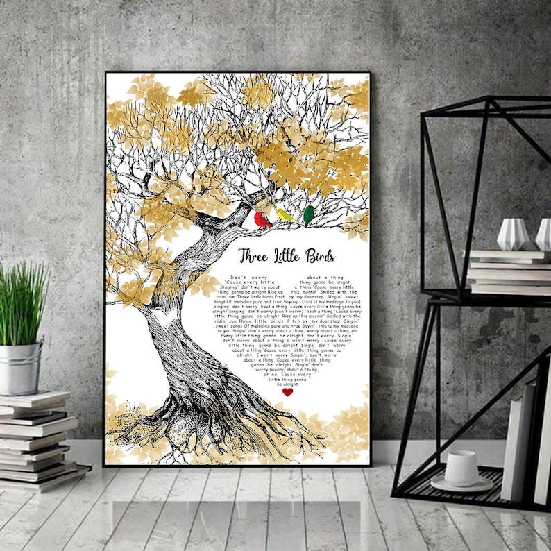 Bob Marley Three Little Birds Poster Love Bob Marley Music Lpt16 Bob Marley Three Little Birds Lyrics Song Poster Exodus Music Album Art Art Collectibles Digital Prints Safarni Org