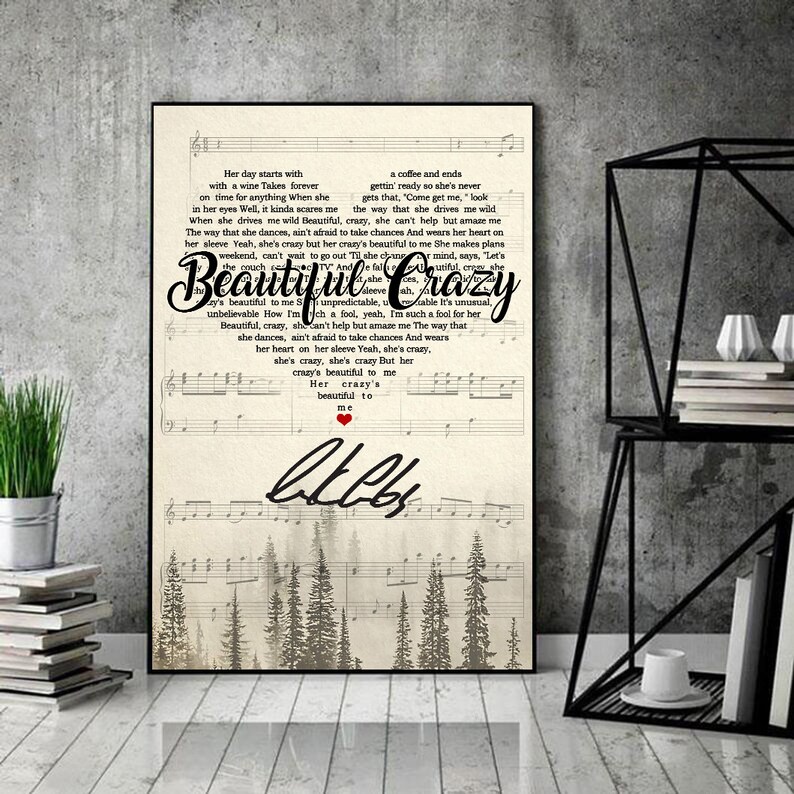 Luke Combs Beautiful Crazy Lyrics Poster Luke Combs Beautiful Crazy Canvas Print This One\u2019s For You Music Album Art Luke Combs Gift HgT4