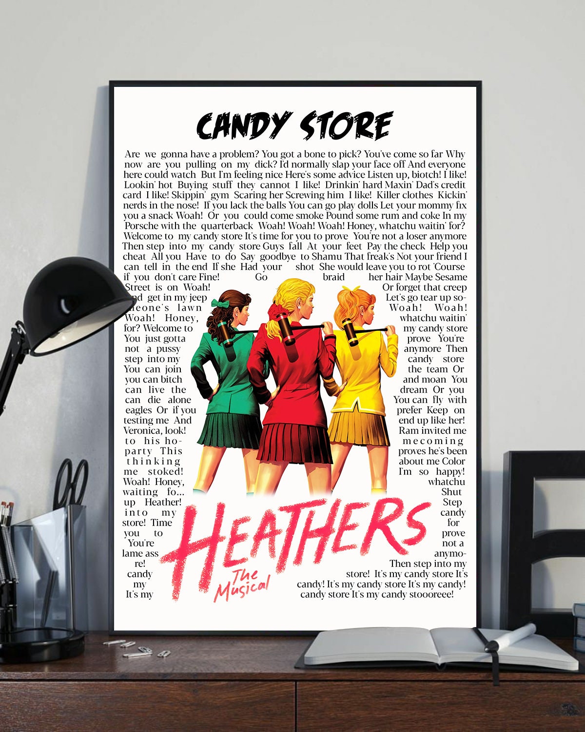 Heathers The Musical Candy Store Lyrics Poster Heathers The Etsy