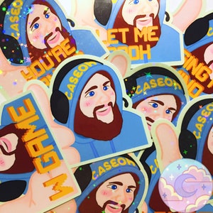 Caseoh Inspired Stickers, Funny Meme Sticker, Funny Twitch Streamer Quote Sticker, Gamer Sticker, Caseoh Stickers, Cute Holographic Stickers