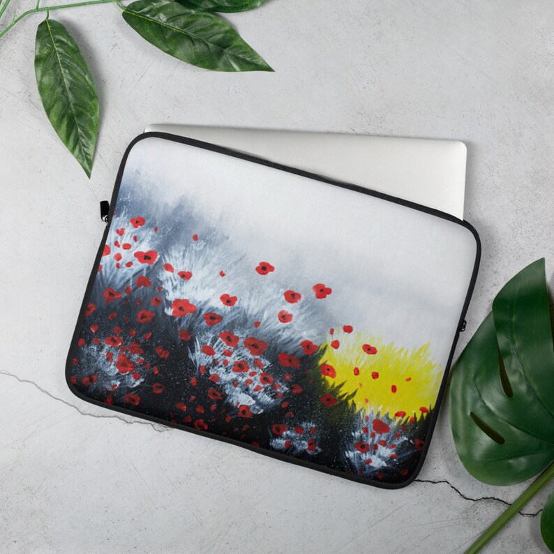 Red Little Flower Laptop Case Flowers Macbook Bag Flower Etsy