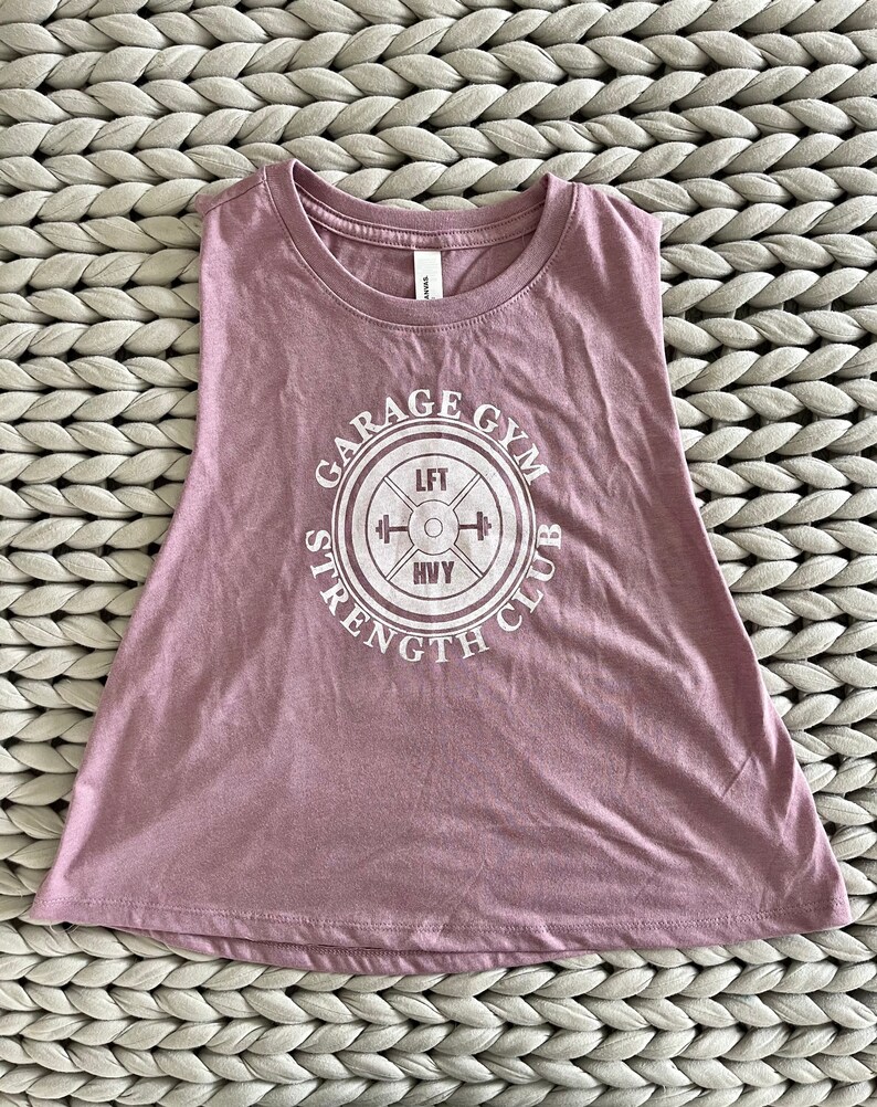 Small Garage Gym Strength Club crop top.