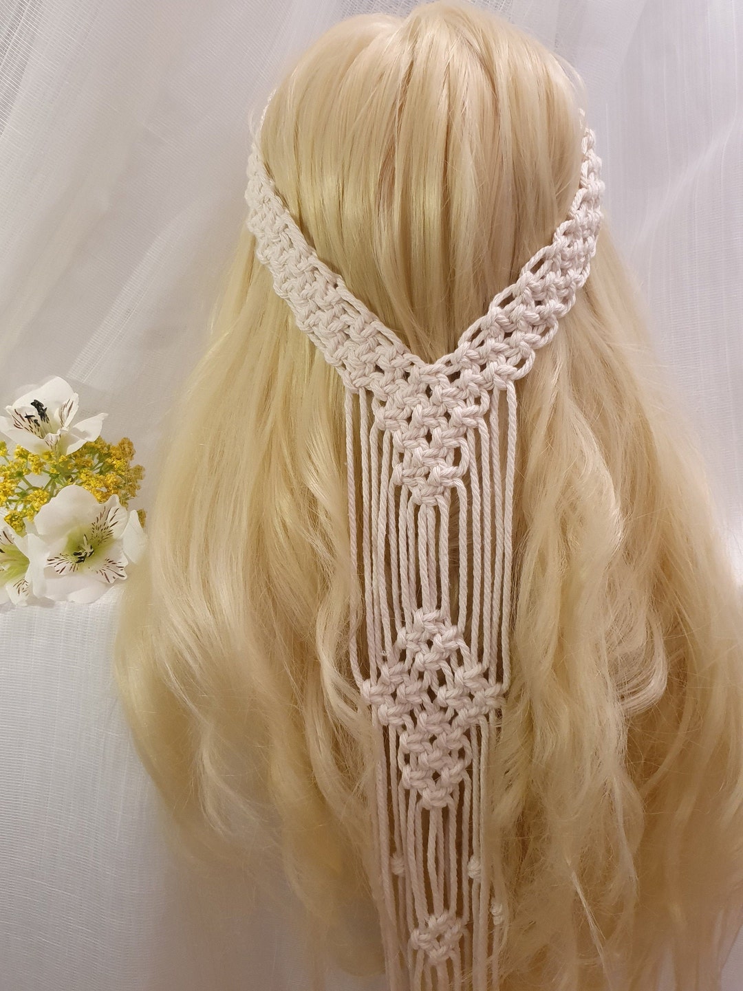 Macrame/ Wedding Veil/head Dress/wedding/wedding Accessories/ - Etsy