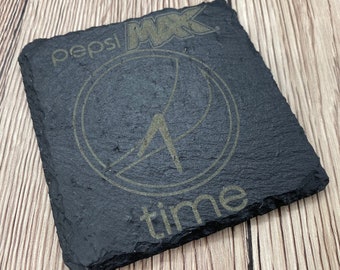 Pepsi Time natural slate coaster, customizable message on rear