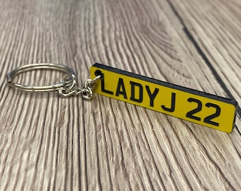 License Plate Keyring, Personalised gift, custom name, Number Plate Key Ring, Car Reg Plate, Stocking Filler