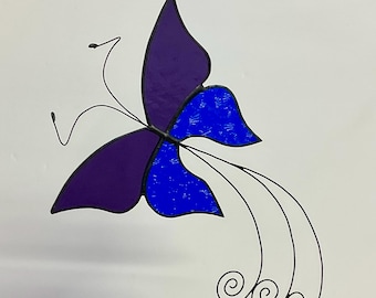 Stained Glass Butterfly Suncatcher • Handmade Window Hanging
