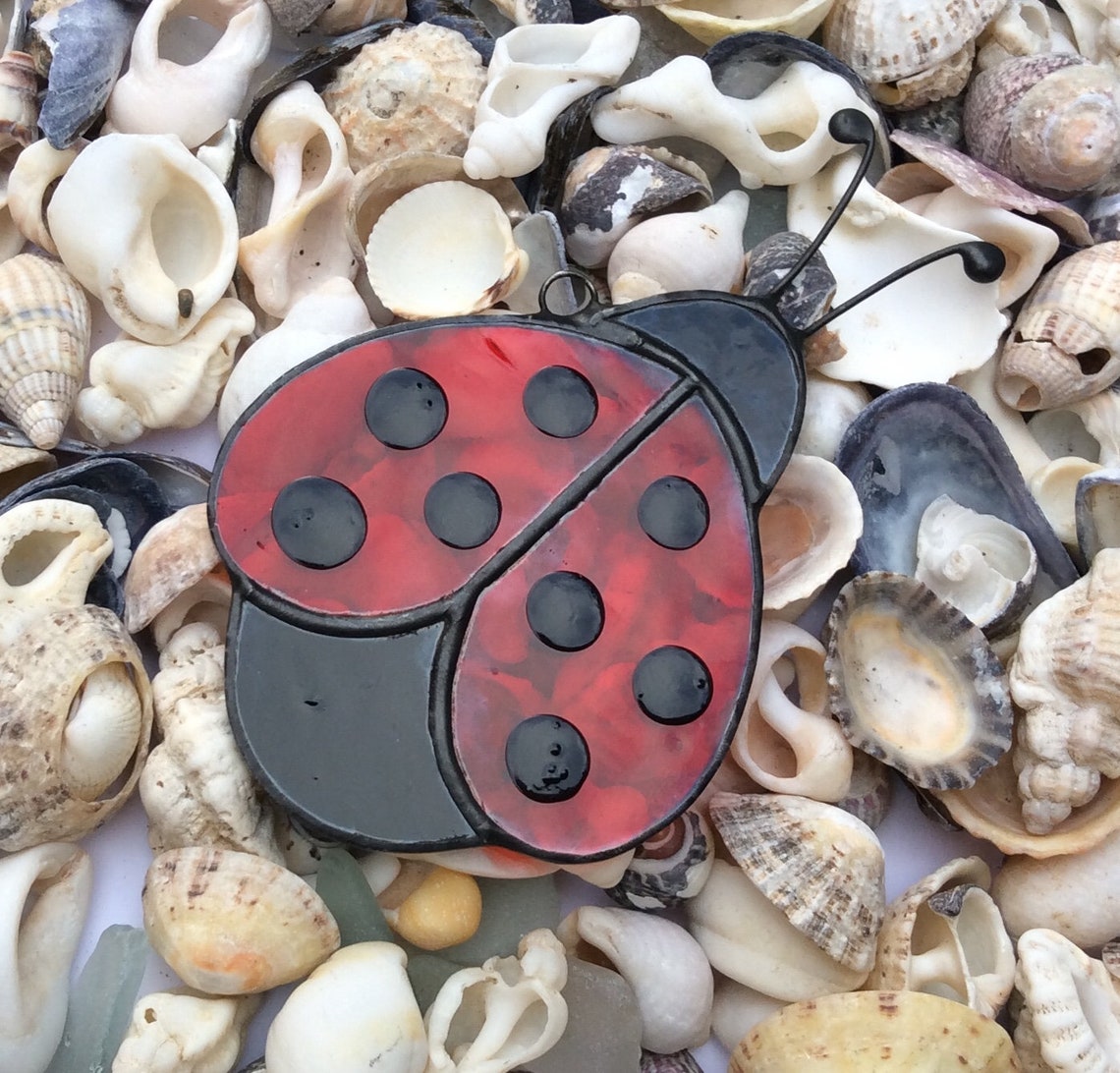 Stained Glass Ladybug Suncatcher Stained Glass Ladybird Etsy