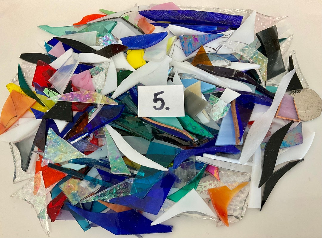Stained Glass Offcuts 600g Assorted Colours Mosaic Making Arts and