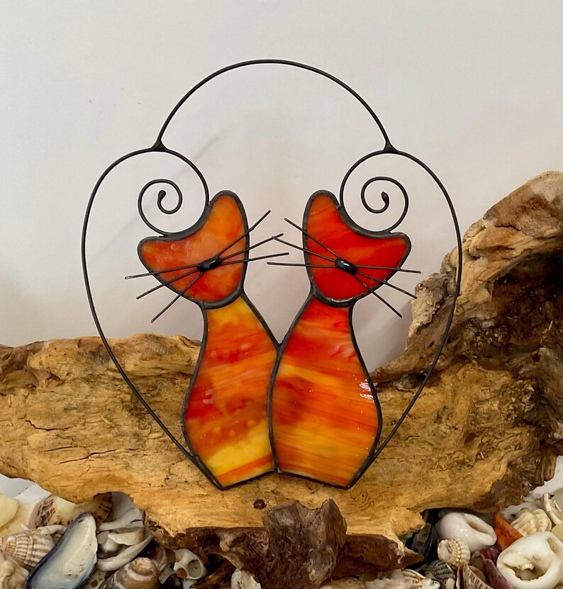 Stained Glass Cat Suncatcher • Cat Lover Gift • Handmade Window Hanging • Pet Memorial image 14