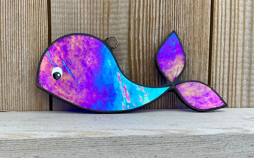 Stained Glass Whale Suncatcher Whale Gift Whale Suncatcher Glass Whale