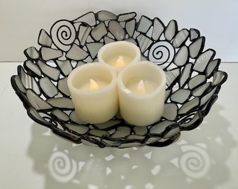 Handmade Sea Glass Candle Holder