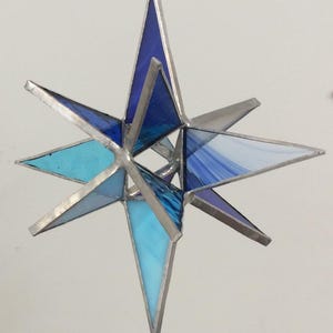 Stained Glass 3D Star Suncatcher • Star Gift • Handcrafted Glass Star • Star Suncatcher • Hanging Glass Star
