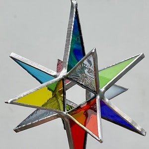 Stained Glass 3D Star Suncatcher: Handcrafted Window Hanging