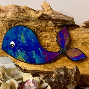 Stained Glass Whale Suncatcher • Whale Gift • Whale Suncatcher • Glass Whale • Window Hanging Stained Glass Whale