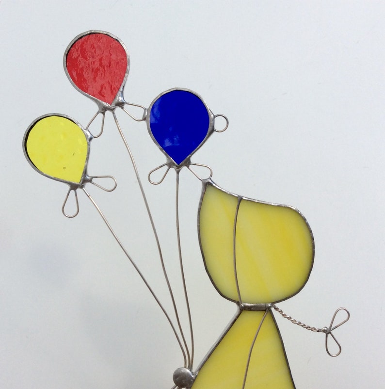 Stained Glass Balloon Girl Suncatcher Holly Hobby Hand Crafted Etsy
