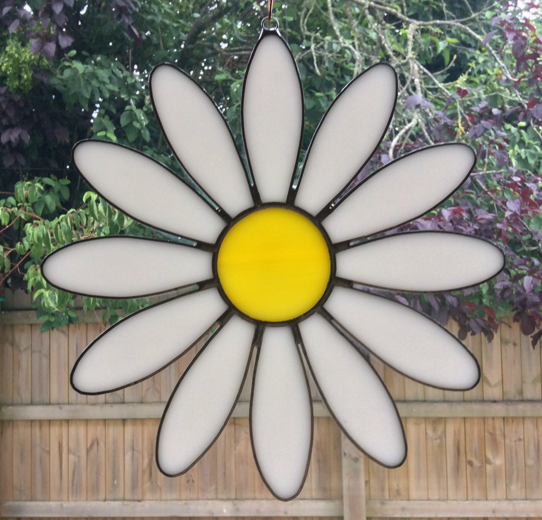 Stained Glass Daisy Suncatcher Daisy Gift Handcrafted Glass Etsy