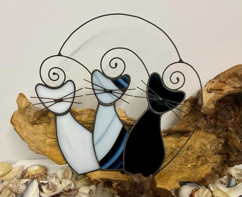 Stained Glass Cat Suncatcher • Cat Lover Gift • Handmade Window Hanging • Pet Memorial image 20