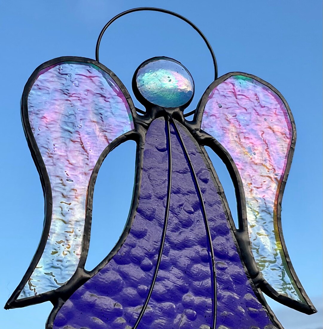 Stained Glass Angel Suncatcher Angel Suncatcher Angel Gift Etsy