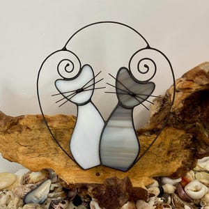 Stained Glass Cat Suncatcher • Cat Lover Gift • Handmade Window Hanging • Pet Memorial image 16