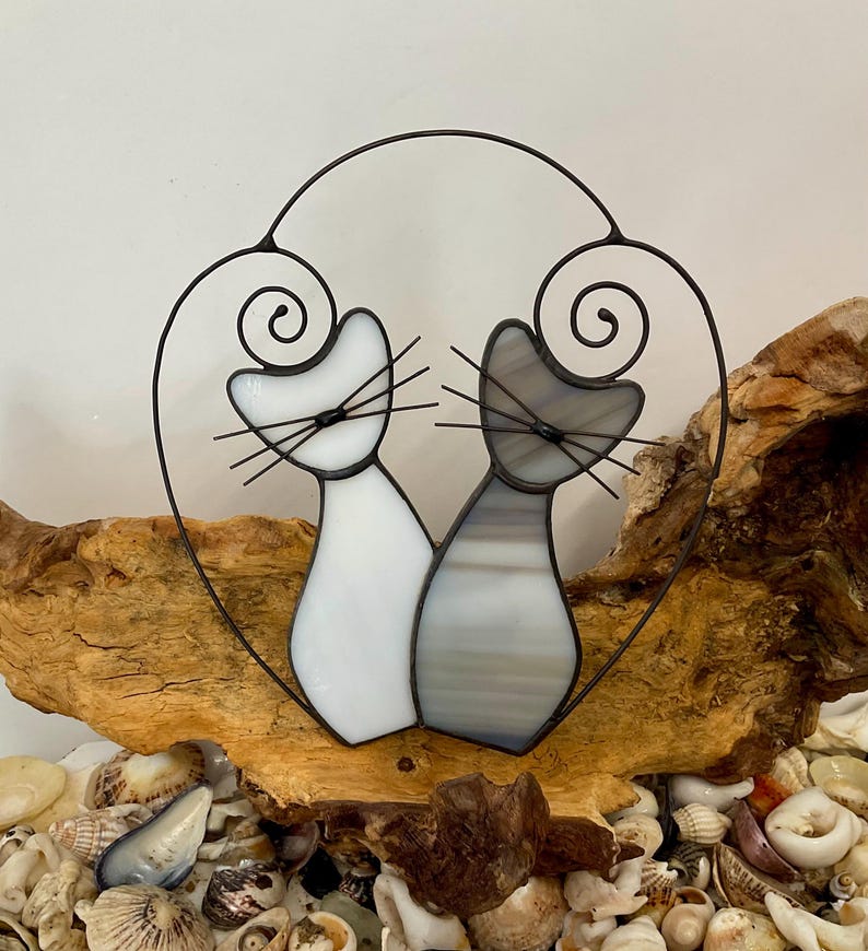 Stained Glass Cat Suncatcher • Cat Lover Gift • Handmade Window Hanging • Pet Memorial image 16